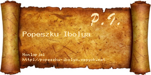 Popeszku Ibolya névjegykártya